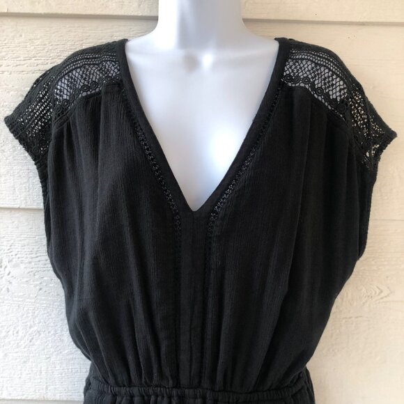 Abercrombie & Fitch Women’s Sz MP Jumper Shorts Black Crochet Detail Pockets - Picture 2 of 16